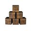 Set of 6 boxes 33x33x33cm., brown/black