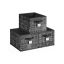 Set of 3 boxes 40x30x24cm., black