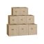 Set of 8 storage boxes 26x26x28cm., cream color