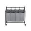 Laundry basket on wheels 4 x 35 L, gray