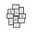 Set of 10 photo frames 60x49.3cm, dark blue