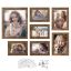 Set of 7 photo frames, brown