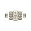 Picture frame set, 10 pcs, brown