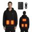 Podgrzewana bluza z kapturem VEVOR 2527, XL, 5 stref grzewczych, czarna