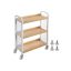 Serving trolley, 3 shelves, white-natural color