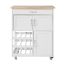 Kitchen cabinet on wheels 67x38x86cm., white/light brown