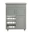 Kitchen cabinet on wheels 67x38x87cm., gray/silver color