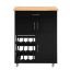 Kitchen cabinet on wheels 67x38x87cm., black/light brown