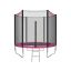 Trampoline 244 cm with net and steps, black-pink
