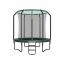 Trampoline 244 cm with net and ladder, black and dark green