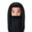 Gabbiano WZ4 training head, with beard, Black
