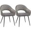 2 pcs modern kitchen chairs dining chair set grey