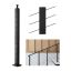 Czarny słupek balustrady kablowej ze stali nierdzewnej 36x2x2 cale