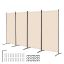 Folding 4-panel room divider, beige