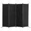 Room divider, 4 panels, fabric, black, foldable, for office and home