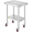 Stainless Steel Work Table with Wheels, 24x18x34 Inch, Silver