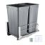 Double Pull-Out 50 QT Undercounter Trash Can, Gray