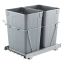 Pull-out double trash can under the sink with metal system