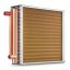 Water-air heat exchanger, copper, 40.6x40.6 cm, 3 rows