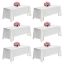 White polyester tablecloths for rectangular tables, 70x120 inches, 6 pcs.