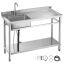 Freestanding stainless steel kitchen sink with mixer tap, 1200x500x940 mm