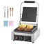 Electric commercial panini grill, 1800 W, stainless steel, 22x23 cm