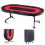 Folding 10-player poker table, oval, with cup holders, 228.6 cm