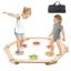 Wooden balance beams with stones, 6 pcs., montessori toy for children 2-6 m