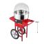 Electric cotton candy machine 1000W with trolley, stainless steel, red