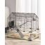 Transparent ventilated hamster cage with water bottle, 23x15x21 cm