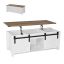 Rustic style lift-up coffee table, 1200 mm, white, with storage compartment