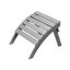 Foldable Adirondack Pouf, HDPE Plastic, Gray, Weather Resistant, 21.5x18.9x14.8 inches