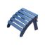 Adirondack pouf, HDPE plastic, foldable, blue, for outdoor use