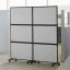 Office partition, 2 panels, freestanding, light grey