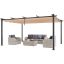 Pergola ogrodowa aluminiowa 12'x16' z rozkładanym daszkiem, beżowa