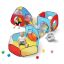 5-in-1 children's play tent with tunnel and basketball hoop, red/yellow/blue