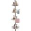 Shower corner tension pole caddy, 56-114 inches, stainless, multi-function