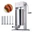 Manual sausage stuffer 15 L 304 stainless steel, 5 tubes, 2 speeds