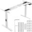 Electric standing desk frame, dual motor, adjustable 66-129 cm, white
