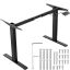 Height-adjustable table frame, black, 70–117x95–158 cm