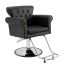 Barber chair with hydraulic pump, 360° swivel, black
