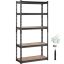 Regulowany, 5-poziomowy metalowy regał magazynowy, czarny, 30 x 12 x 60 cali