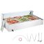 Electric 6-pan food warmer, stainless steel, silver