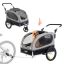 Dog bike trailer stroller, up to 40 kg, black/grey