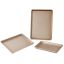 Baking tray set, 3 pieces, carbon steel, silicone handles