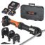 Professional electric pipe crimping tool set with 18V batteries and M15-M28 jaws