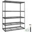 Regulowany, 5-poziomowy metalowy regał magazynowy, czarny, 60x24x78 cali