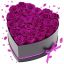 Eternal flowers: 27 purple preserved roses in a heart-shaped box
