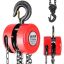 Manual chain hoist 2 t, G70 galvanized chain, 3 m lifting height, red