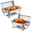 Buffet cutlery set with pans and warmer, silver